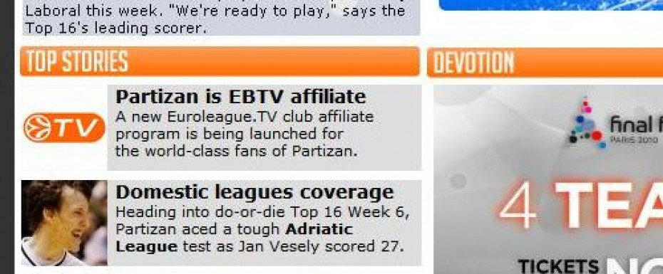 Euroleague.tv ozvaničila saradnju sa Partizanom!