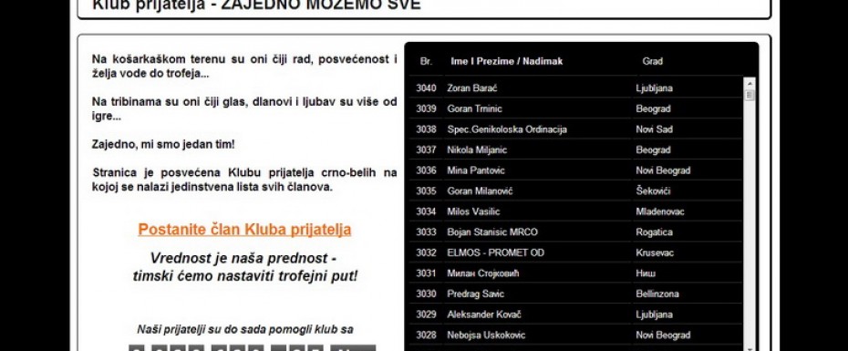 Drugi milion dinara Kluba prijatelja
