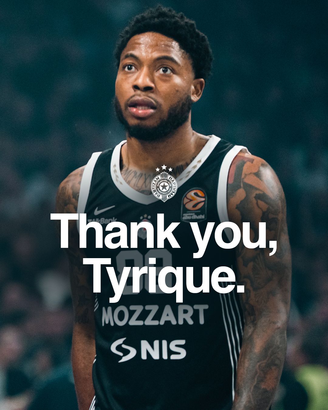 Tajrik Džouns više neće nositi dres Partizana