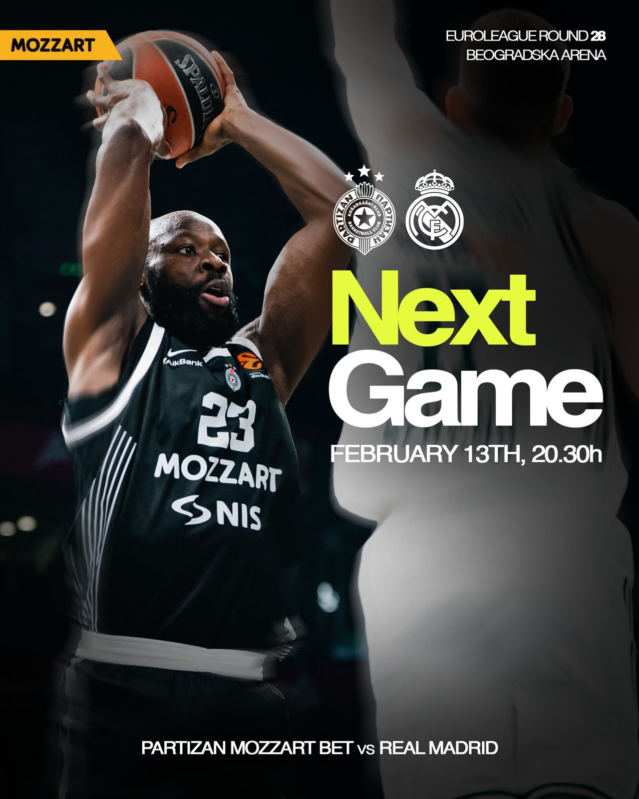 Partizan Mozzart Bet sutra protiv Real Madrida u Beogradskoj areni