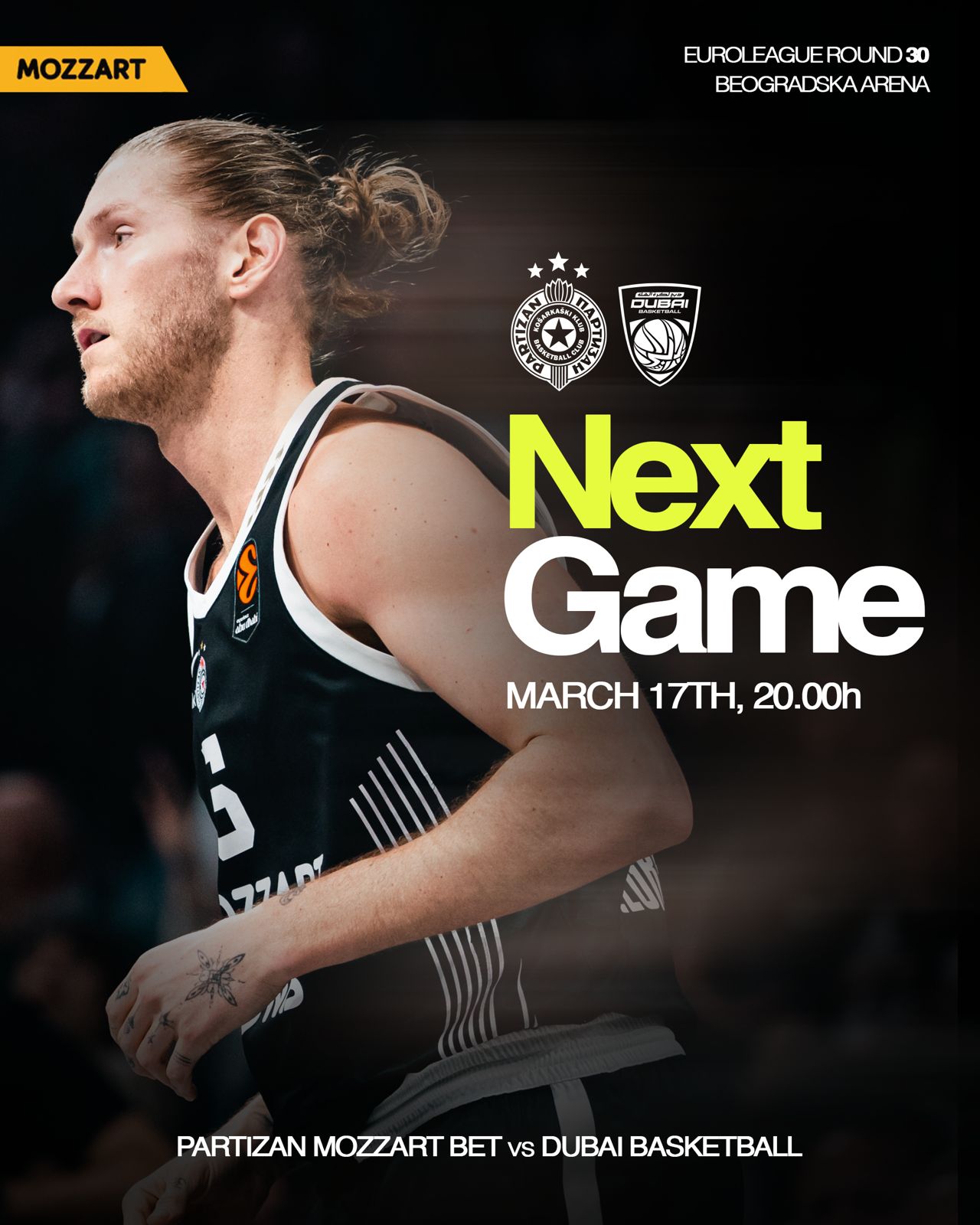 Partizan Mozzart Bet dočekuje Dubai u odloženom meču Evrolige