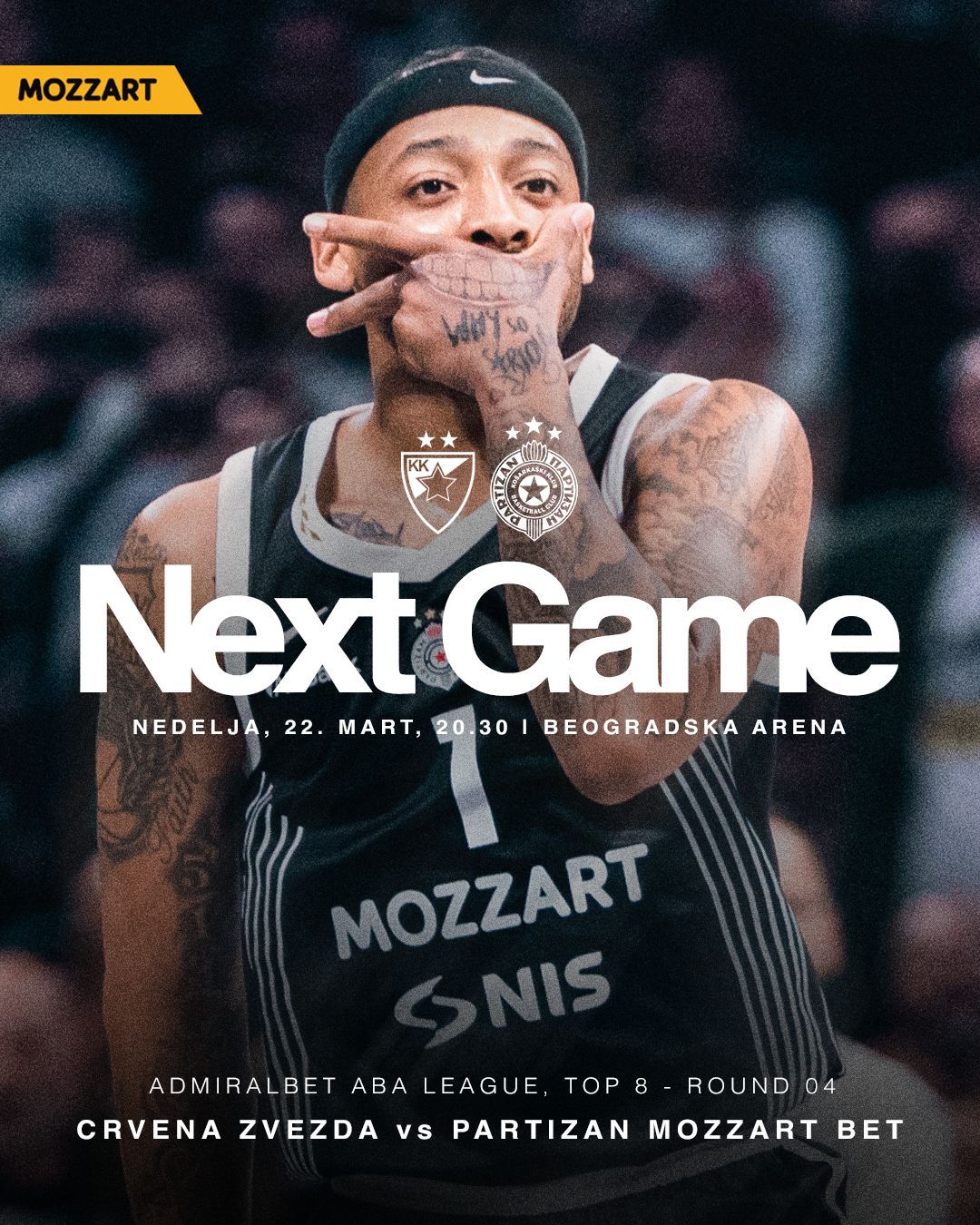 Crno-beli sutra kao gosti u Areni protiv Crvene zvezde